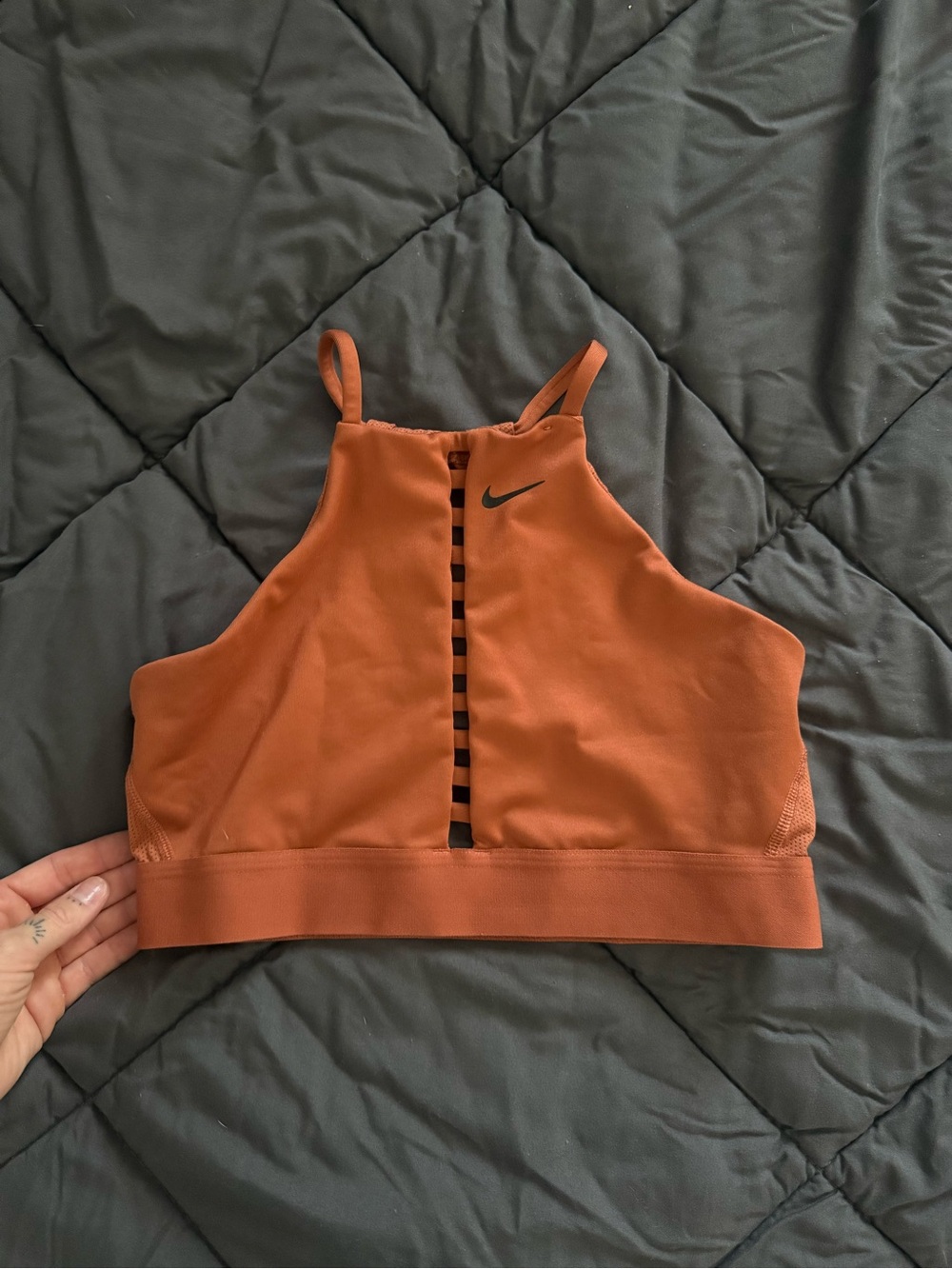 Nike Burnt Orange High-Neck Sports Bra
